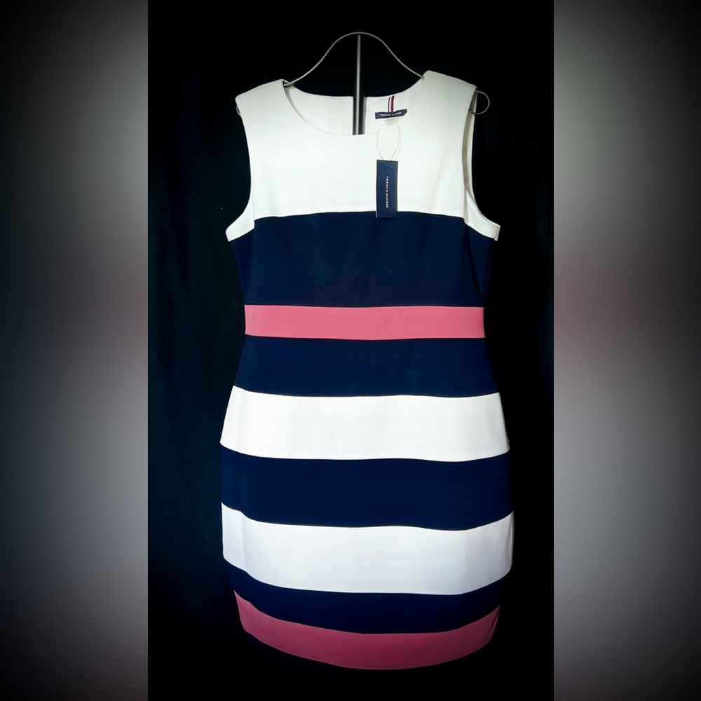 Tommy Hilfiger Colorblock Dress NWT - Navy Blue, White, and Pink